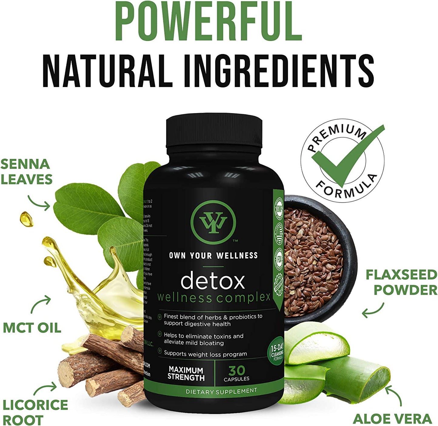 Detox Wellness Complex - Probiotics Dietary Supplement for Body Detox and Cleansing