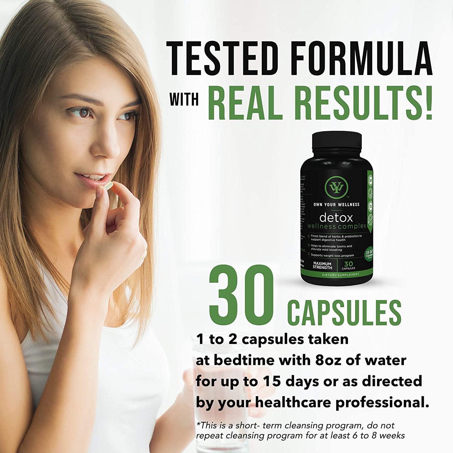 Detox Wellness Complex - Probiotics Dietary Supplement for Body Detox and Cleansing