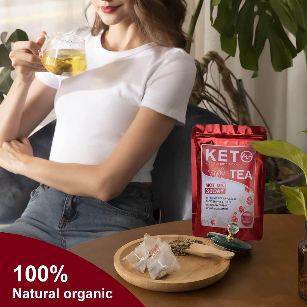 Detox tea for Weight Loss - Skinny Slimming Tea for Colon Cleanse and Belly Fat, Herbal Keto Weight Loss Tea Bags with MCT Oil for Weight Management - 30 Days