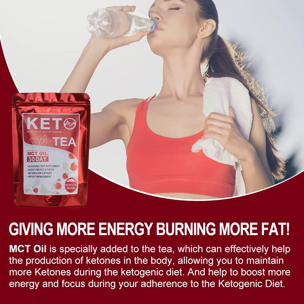Detox tea for Weight Loss - Skinny Slimming Tea for Colon Cleanse and Belly Fat, Herbal Keto Weight Loss Tea Bags with MCT Oil for Weight Management - 30 Days