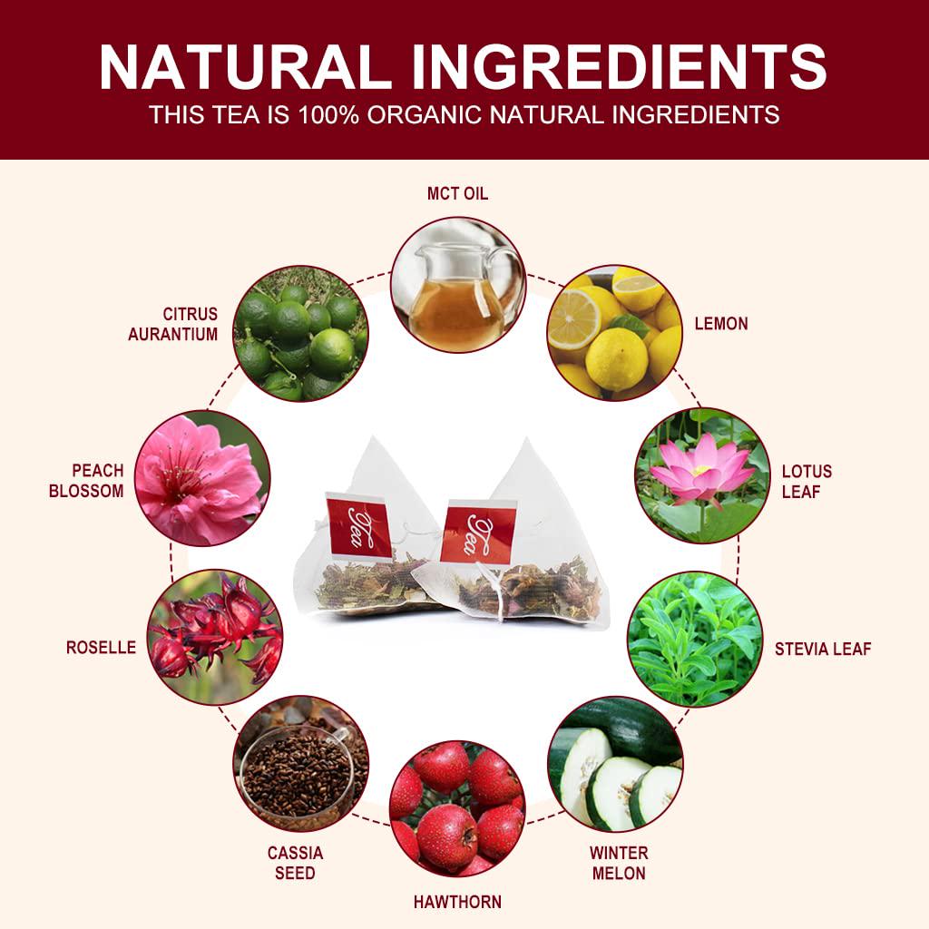 Detox tea for Weight Loss - Skinny Slimming Tea for Colon Cleanse and Belly Fat, Herbal Keto Weight Loss Tea Bags with MCT Oil for Weight Management - 30 Days