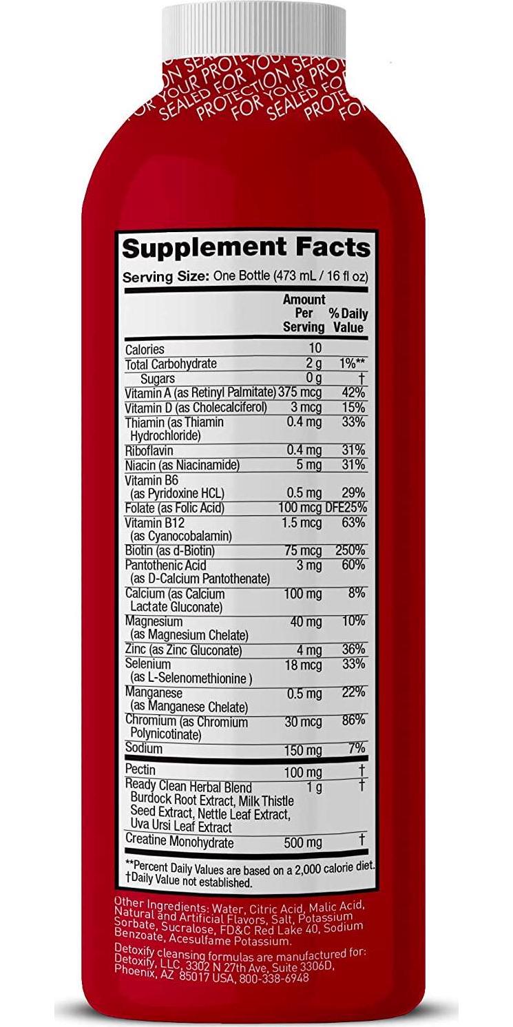 Detoxify Ready Clean Herbal Cleanse Tropical 16 oz Professionally Formulated Herbal Detox Drink Enhanced with Milk Thistle Seed Extract and Burdock Root Extract Plus Sticker.