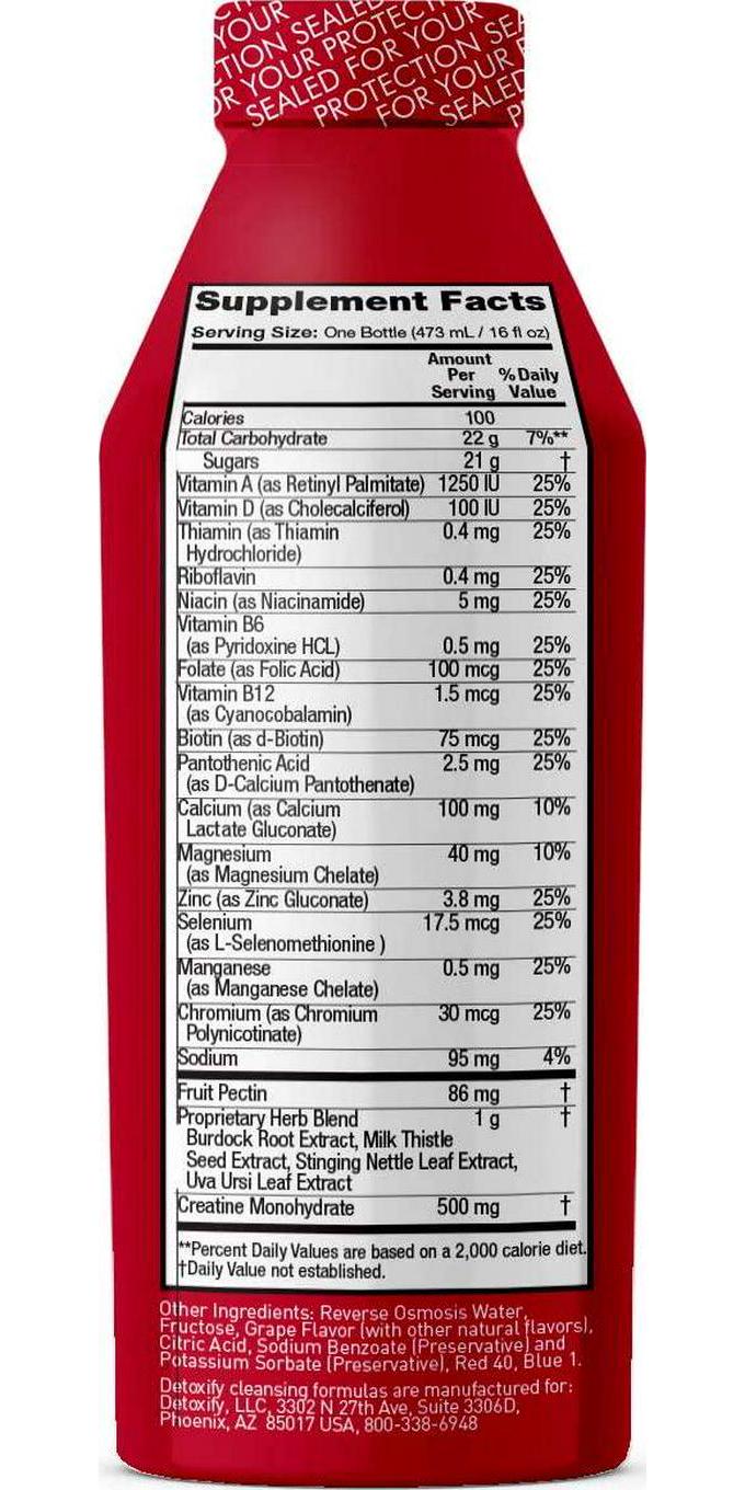 Detoxify Ready Clean Herbal Cleanse Grape Flavor 16 oz | Professionally Formulated Herbal Detox Drink | Enhanced with Milk Thistle Seed Extract and Burdock Root Extract