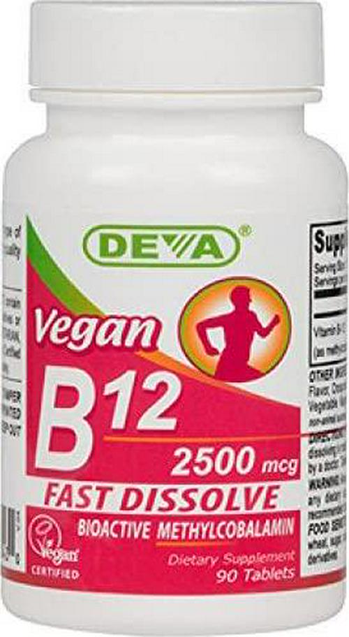 Deva Nutrition - Vegan Vitamin B12 Sublingual 2500 mcg. - 90 Tablets