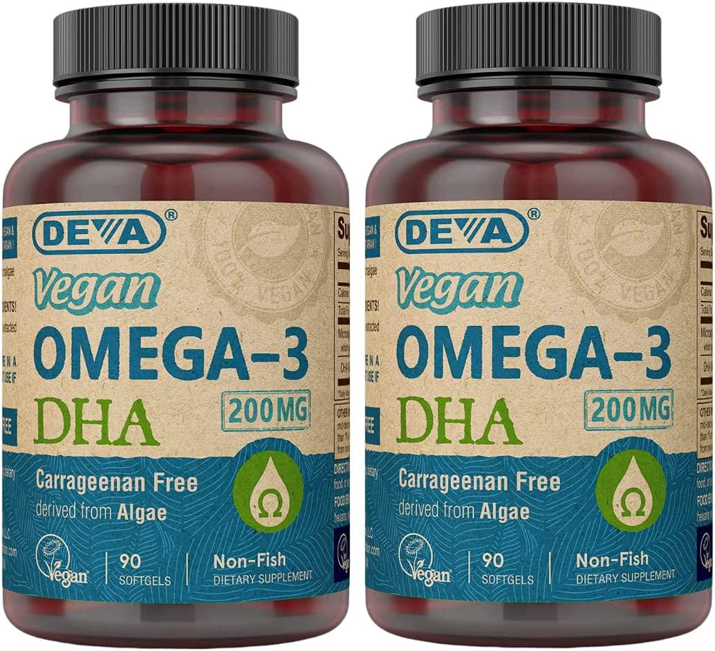 Deva Vegan Omega-3 Dha - 90 Vegan Softgels (Pack of 2)