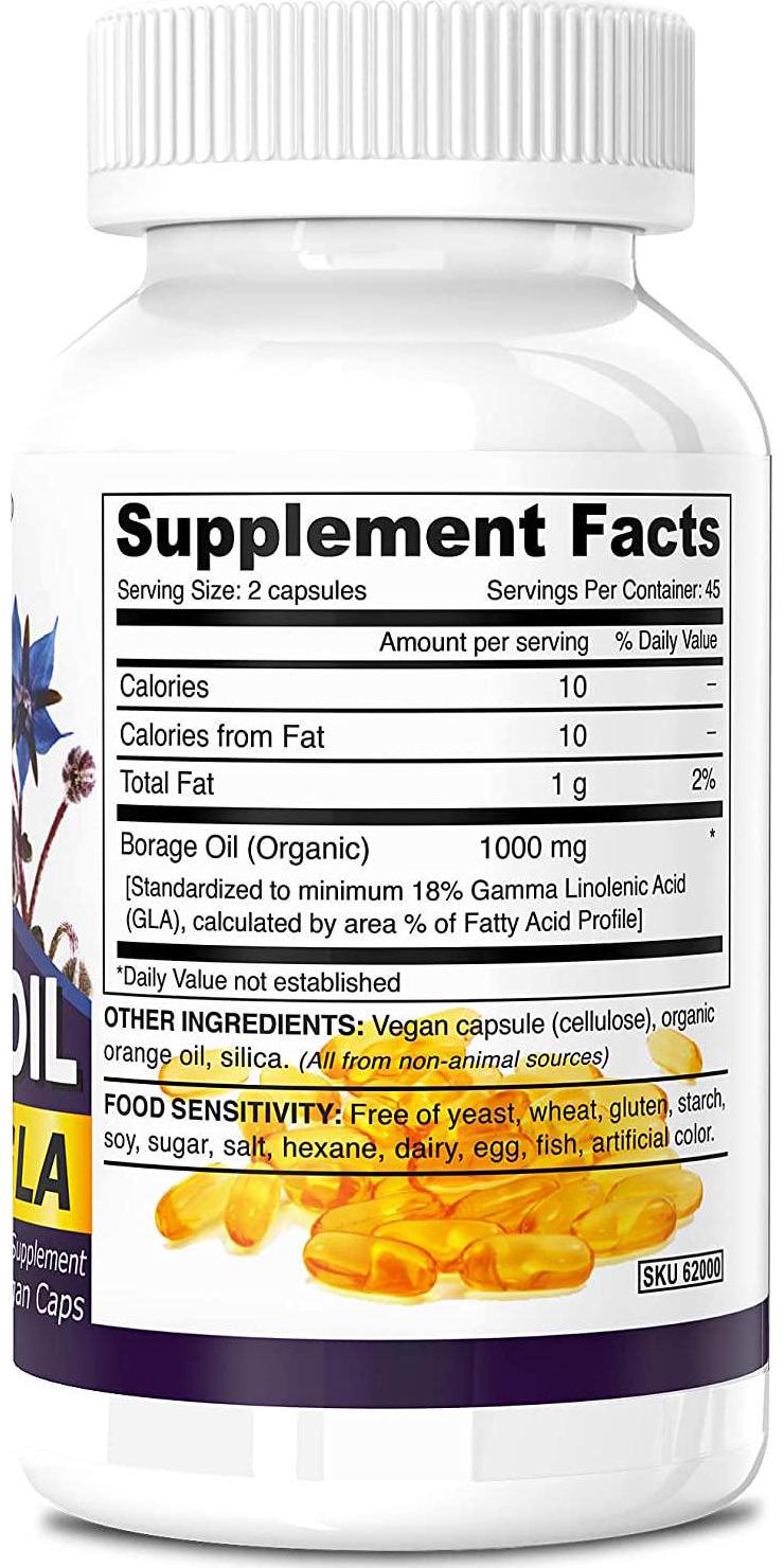 Deva Vegan Premium Borage Oil GLA 90 Vegan Caps