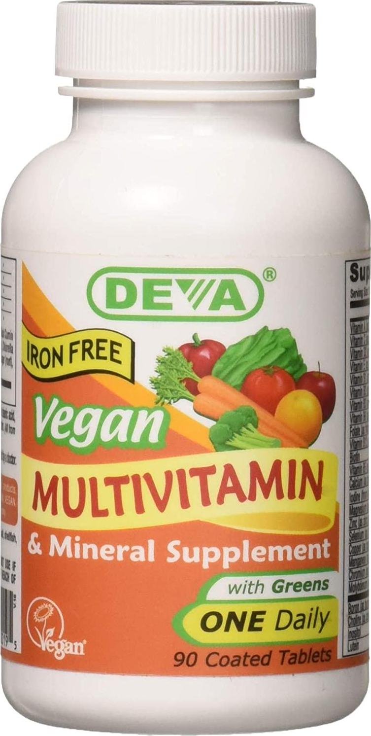 Deva Vegan Vitamins Daily Multivitamin Iron Free, 90 Tablets