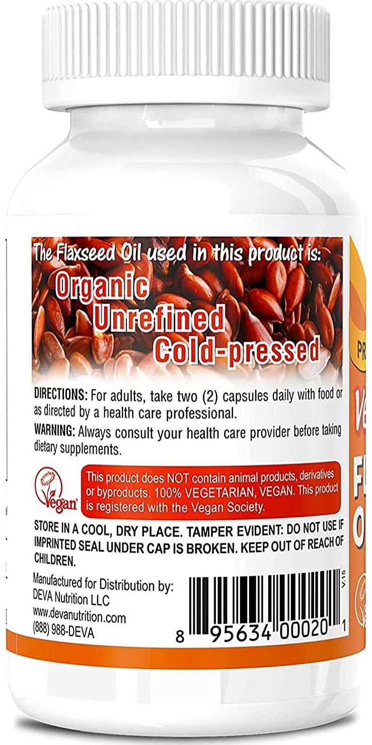 Deva Vegan Vitamins Deva Vegan Flax Seed Oil,500Mg,Vegan, 90 Vcap, 3 Pack
