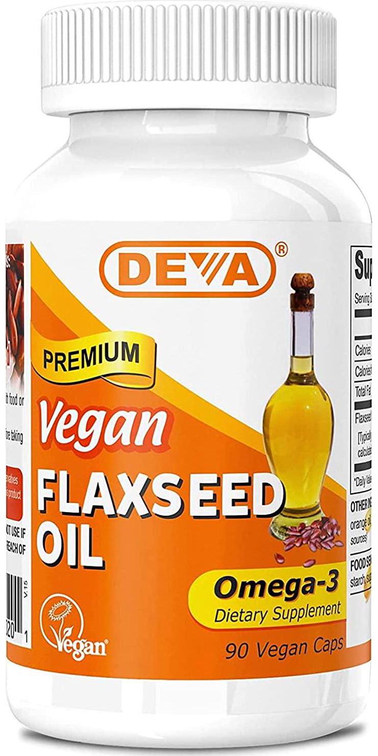 Deva Vegan Vitamins Deva Vegan Flax Seed Oil,500Mg,Vegan, 90 Vcap, 3 Pack