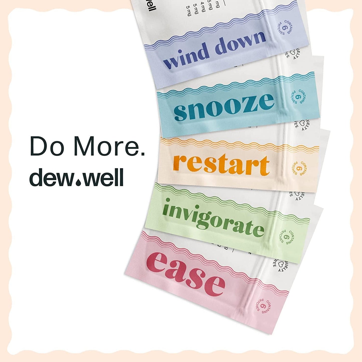 Dew Well - Restart Hangover Support Supplement Patch - Ingredients to Promote Energy - Caffeine, Taurine, and Acai Berry - Easily Take On and Off - 6 Patches