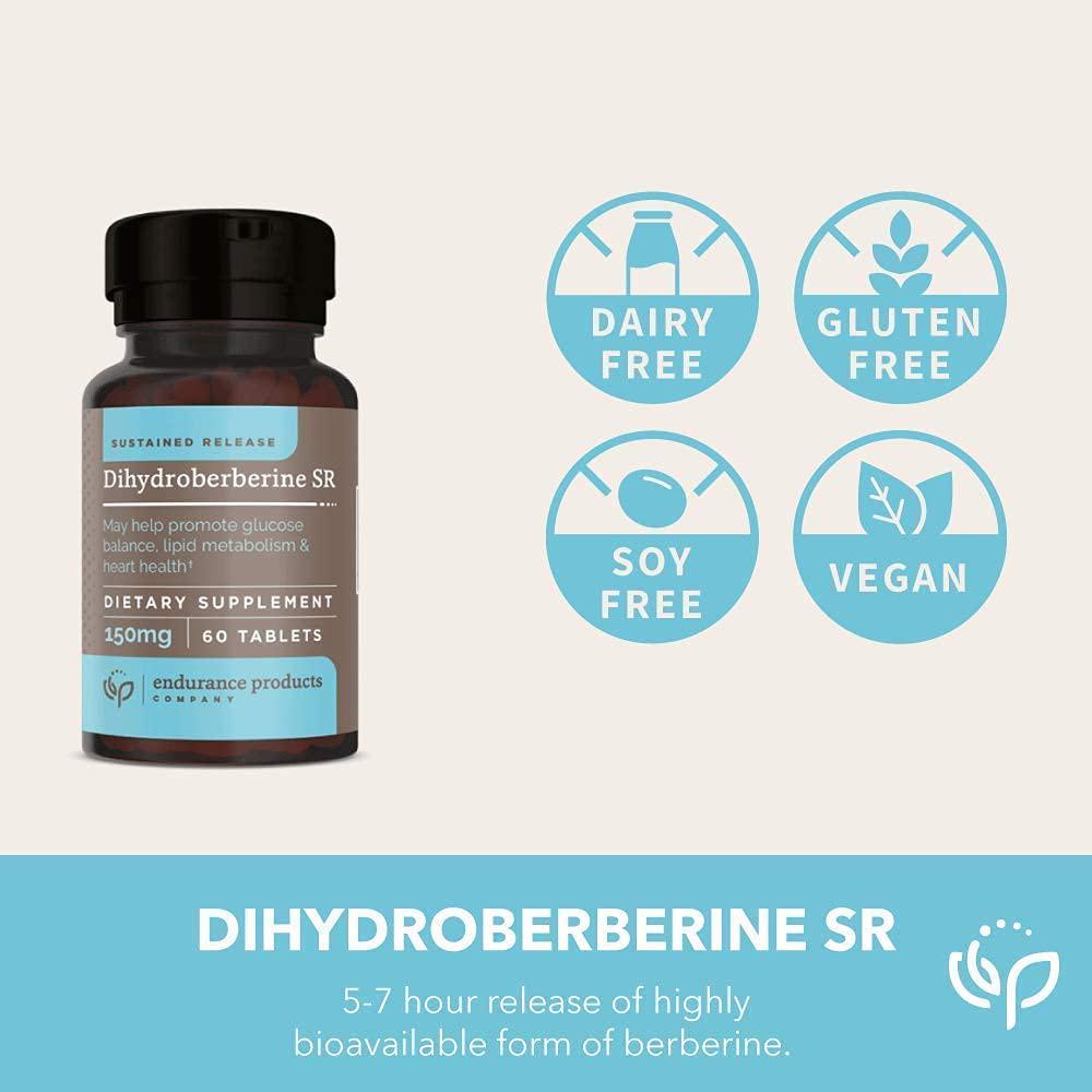 DiHydroBerberine -Sustained Release(5-7 Hours) Highly Bio Available Form of Berberine-150mg 60 Tabs - Maintain Healthy Blood Glucose* - Promote Healthy Cholesterol and Lipid Metabolism*