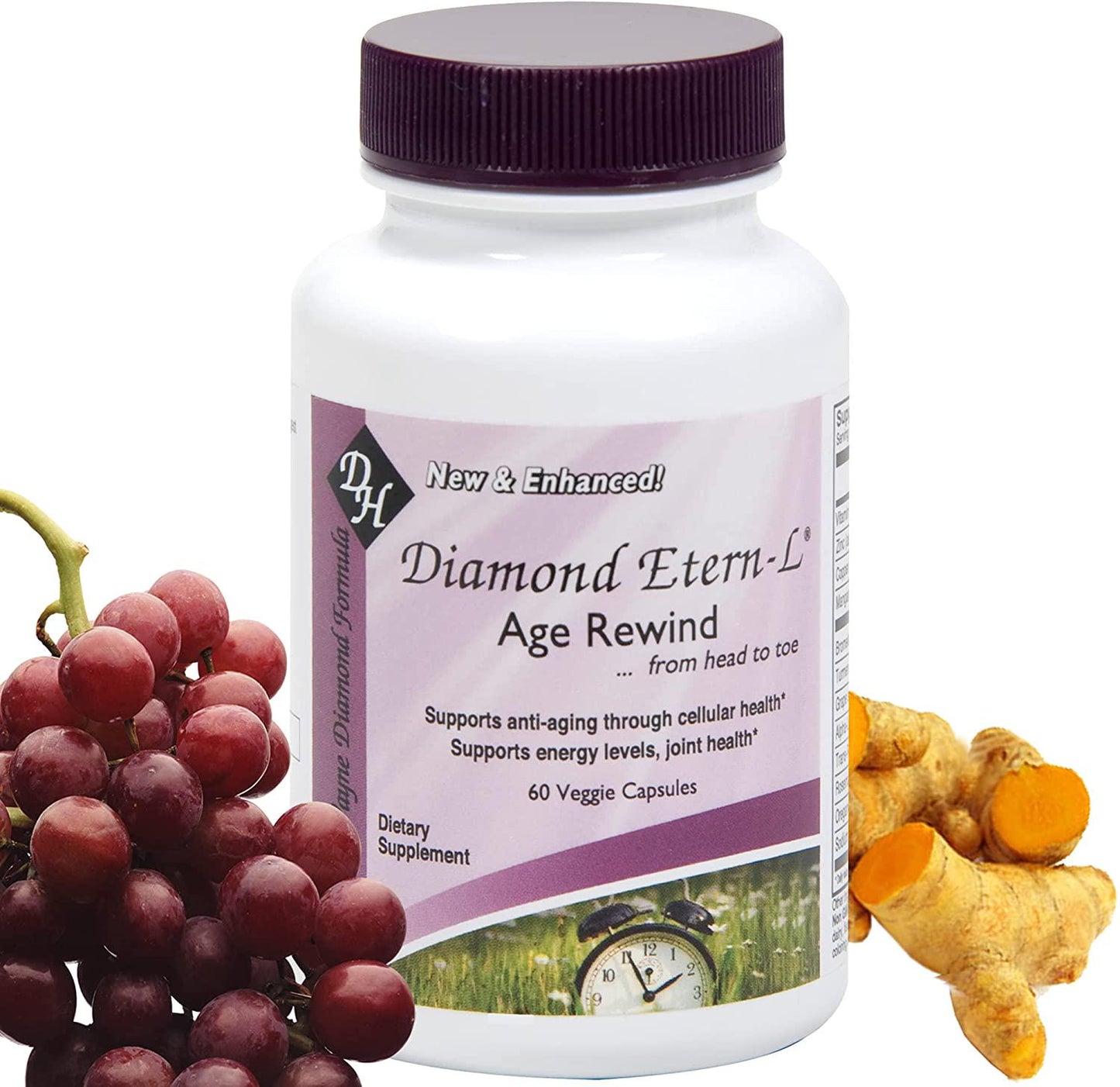 Diamond Etern-L Age Rewind – Anti-Aging Dietary Supplement – Supports Energy Levels and Joint Health – Non-GMO, Gluten Free, Vegan – 60 Capsules