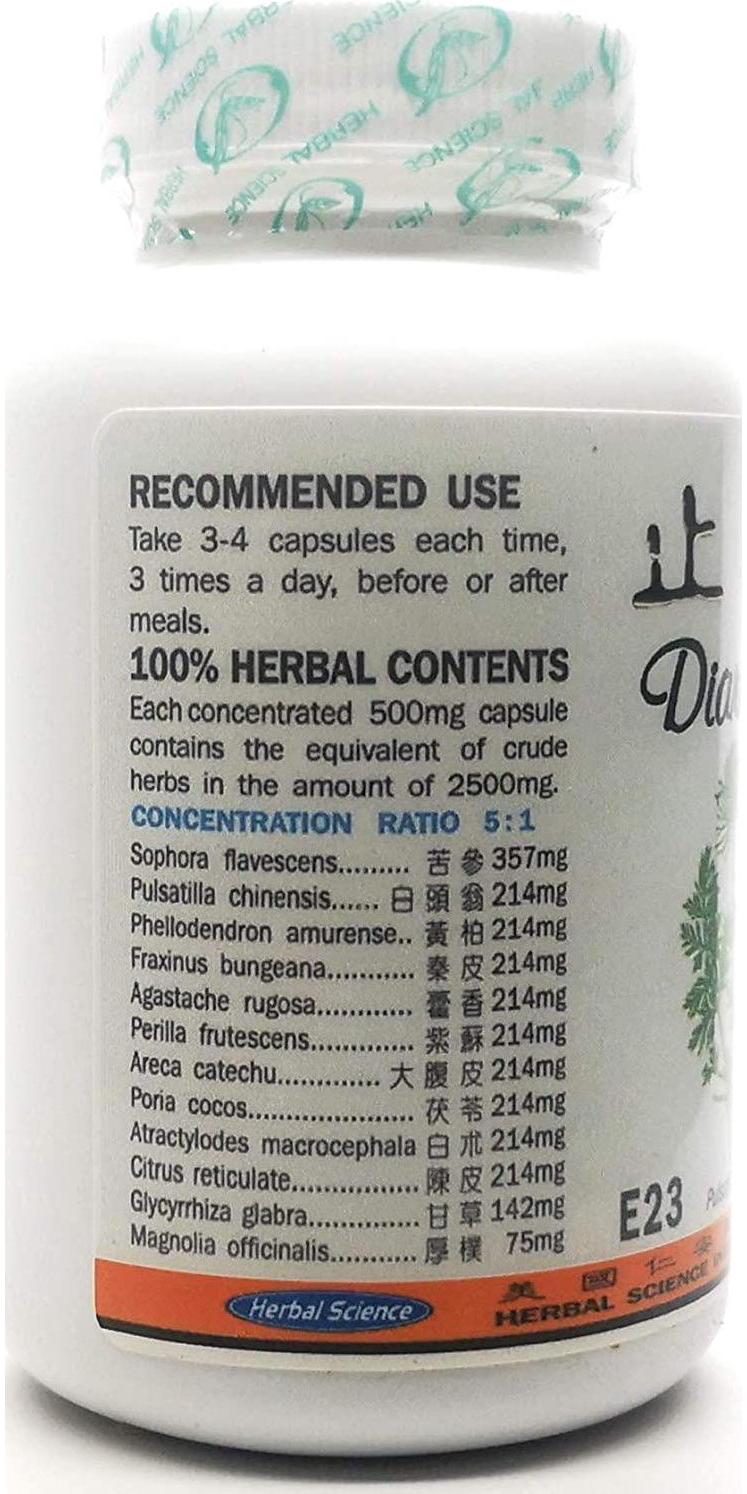 Diarrhea Formula Dietary Supplement 500mg 100 Capsules (Zhi Xie Wan) E23 100% Natural Herbs