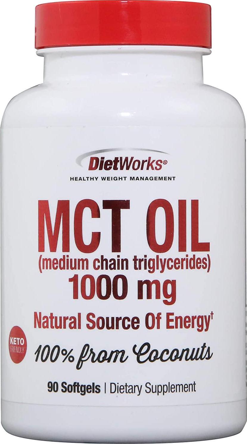 DietWorks Mct Oil Softgels, Fat Burning, Boost Metabolism, Weight Loss, 90 Count