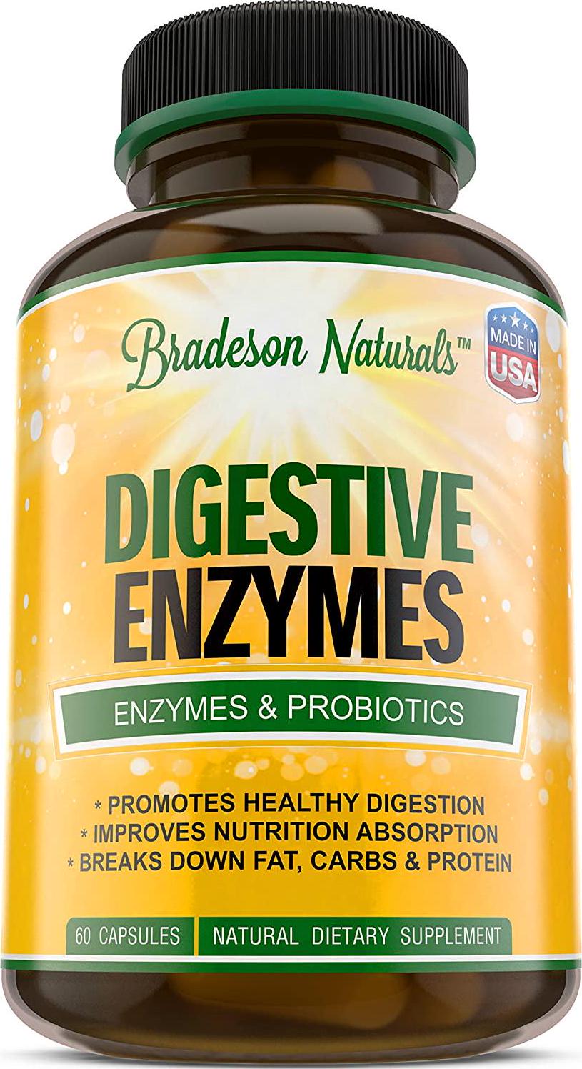 Digestive Enzymes by Bradeson Naturals - Enzymes and Probiotics, Natural Dietary Supplement, 60 Capsules