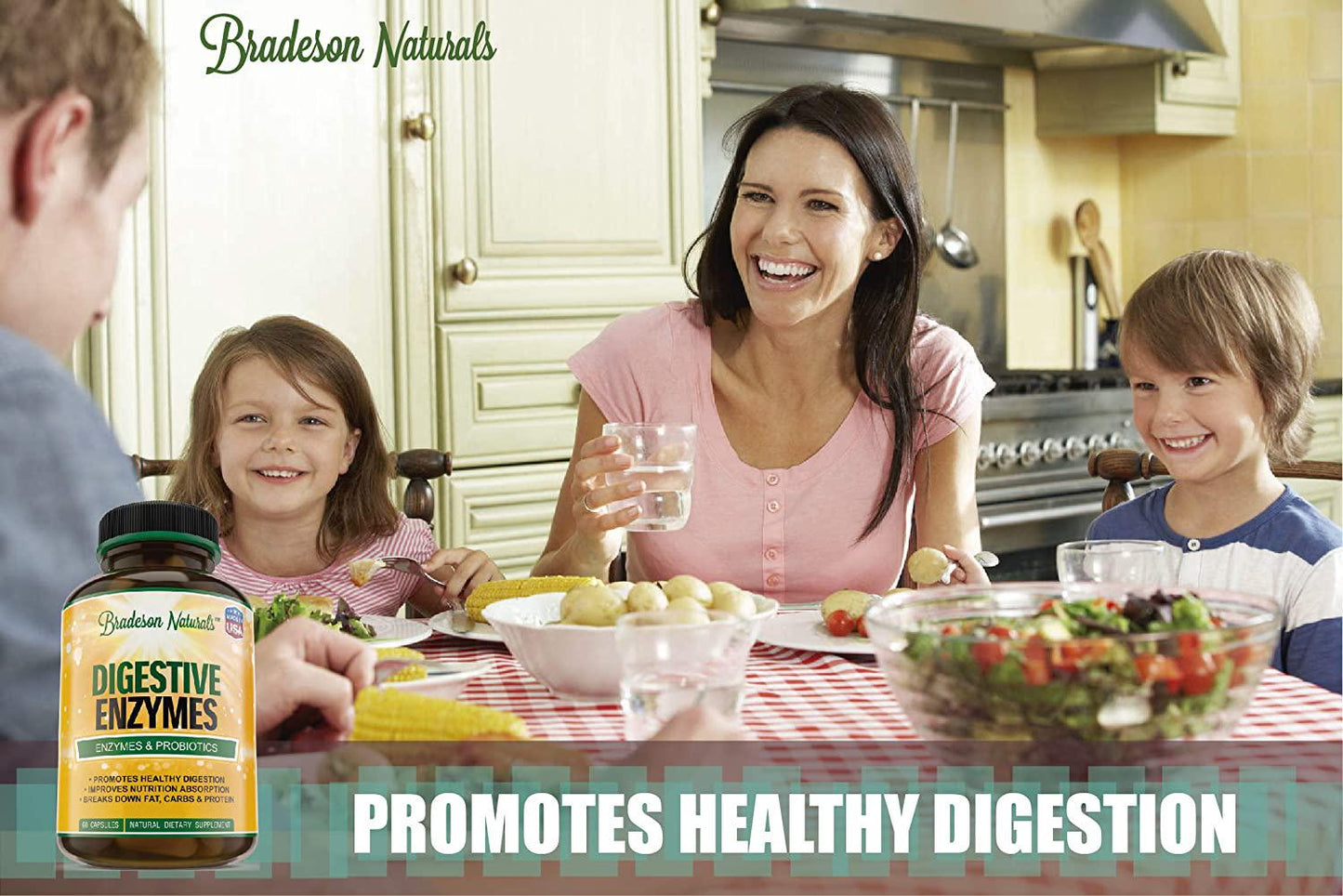 Digestive Enzymes by Bradeson Naturals - Enzymes and Probiotics, Natural Dietary Supplement, 60 Capsules