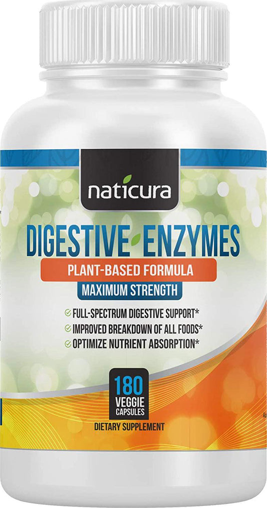 Digestive Enzymes with Probiotics and Prebiotics - Multi Enzyme Supplement for Healthy Digestion and Help with IBS, Gas, Bloating and Lactose Intolerance -180 Capsules