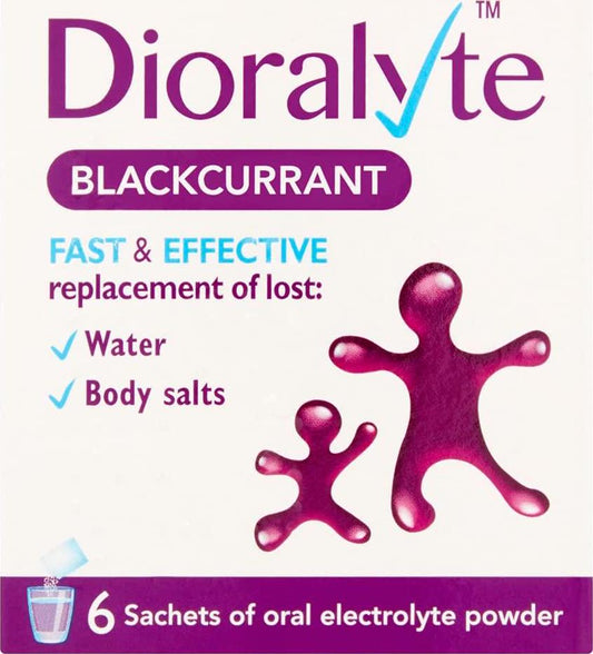 Dioralyte Supplement Replacement of Lost Body Water and Salts Sachets - Blackcurrant Flavour - 6 Sachets
