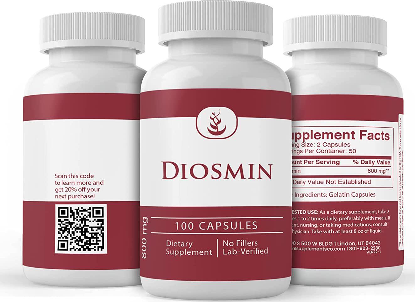 Diosmin (100 Capsules) Vein Health, Anti-Inflammatory*