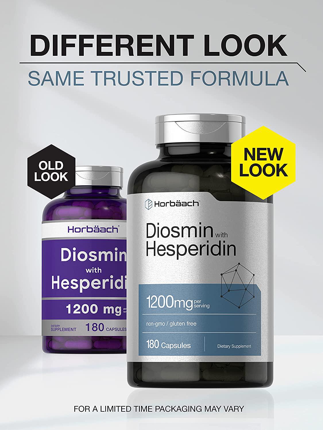 Diosmin and Hesperidin | 1200 mg | 180 Capsules | Non-GMO, Gluten Free | by Horbaach