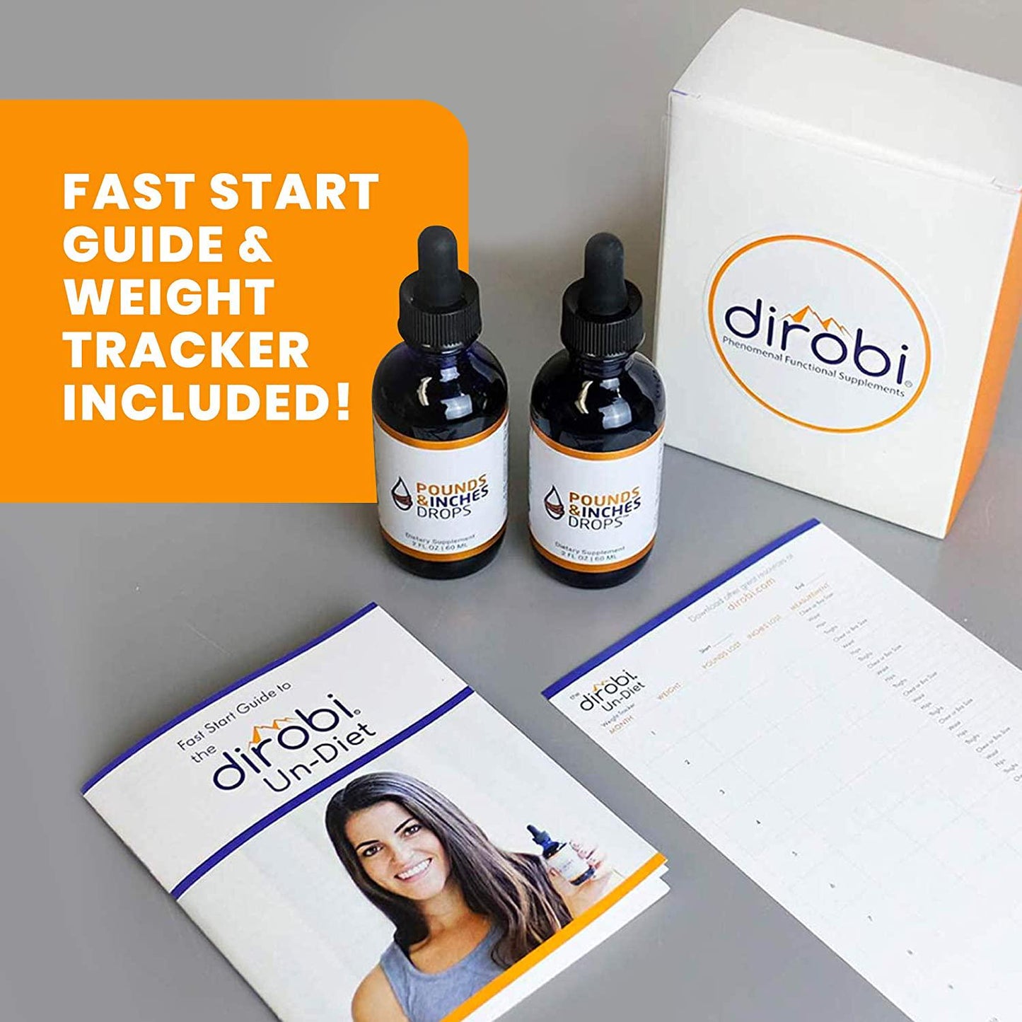 Dirobi Pounds and Inches Weight-Loss Drops, Liquid Weight-Loss Supplement for Women and Men, Diet-Pill Alternative with Delicious Blueberry Flavor