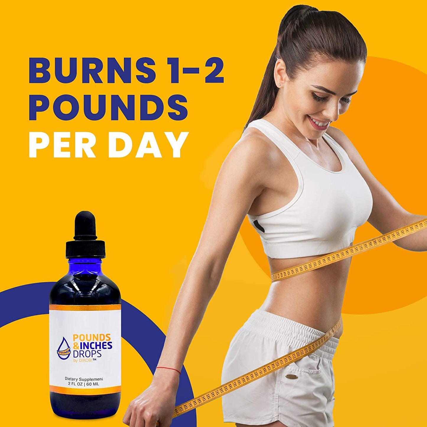 Dirobi Pounds and Inches Weight-Loss Drops, Liquid Weight-Loss Supplement for Women and Men, Diet-Pill Alternative with Delicious Blueberry Flavor