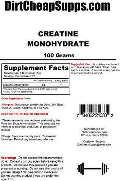 DirtCheapSupps Creatine Monohydrate 100g