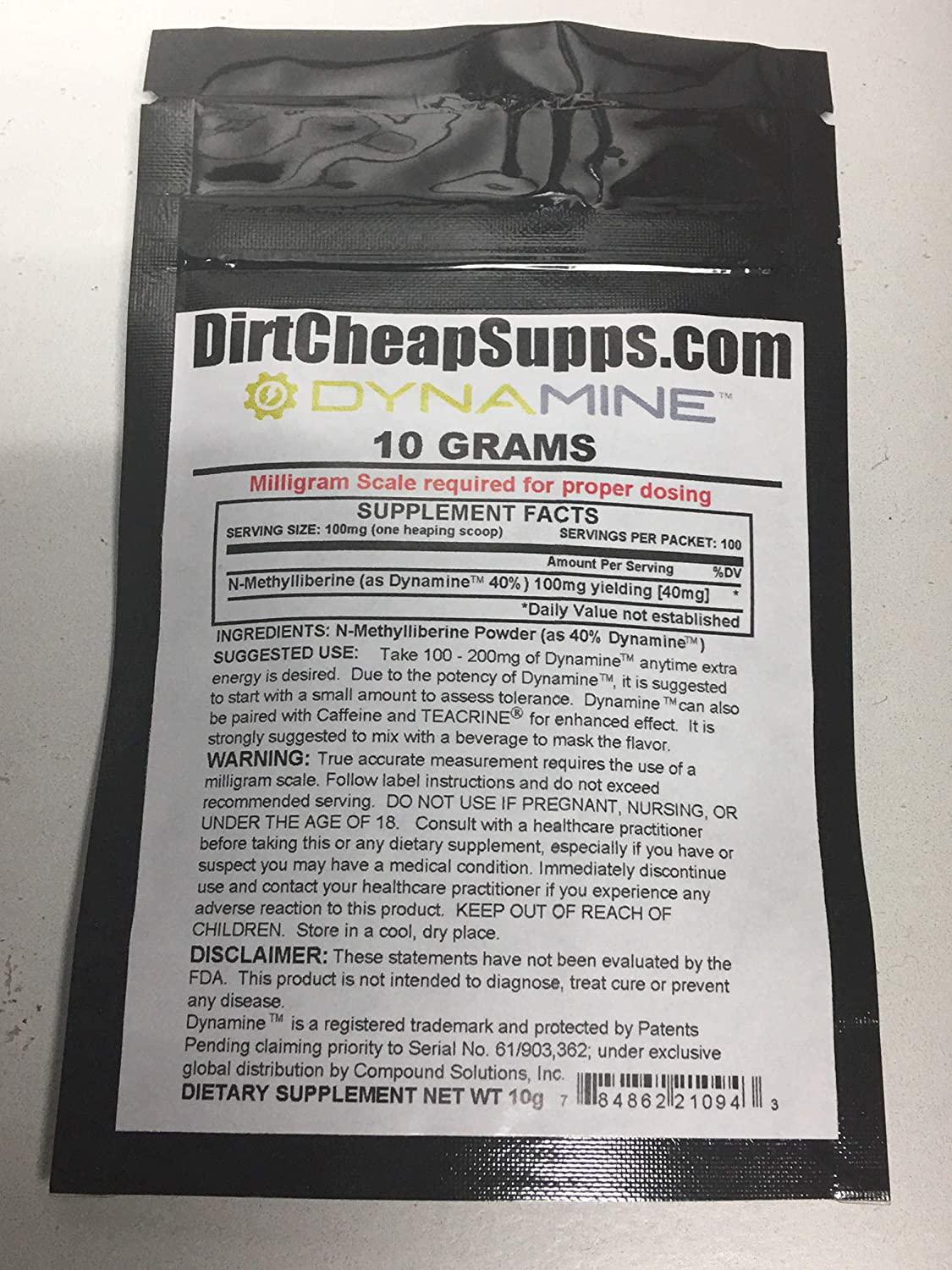 DirtCheapSupps Dynamine (N-Methylliberine) Powder 10g. Scoop Included.