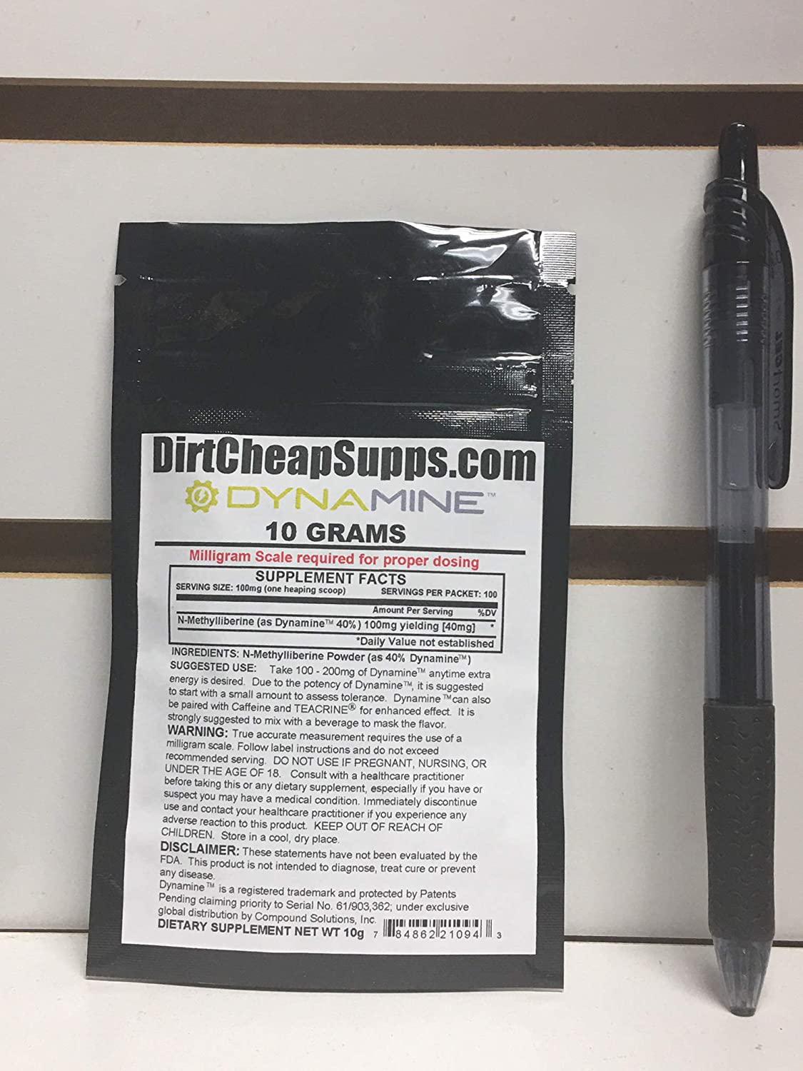 DirtCheapSupps Dynamine (N-Methylliberine) Powder 10g. Scoop Included.