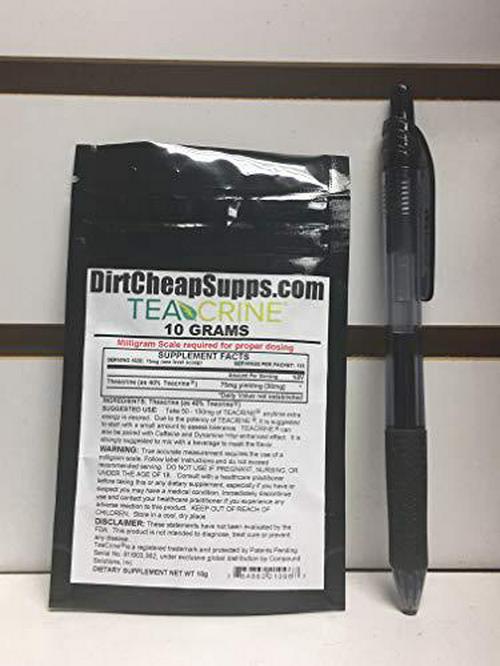 DirtCheapSupps Teacrine 40% (Theacrine) Powder 10g 133 Servings. Scoop Included.