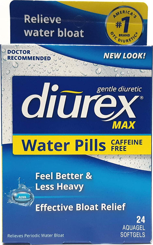 Diurex Max Water Caplets Caffeine Free - 24 Caplets, Pack of 4
