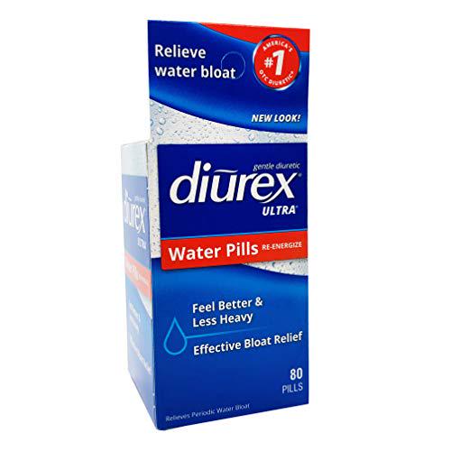 Diurex Ultra Re-Energizing Water Pills - Relieve Water Bloat - Feel Better and Less Heavy - 80 Count