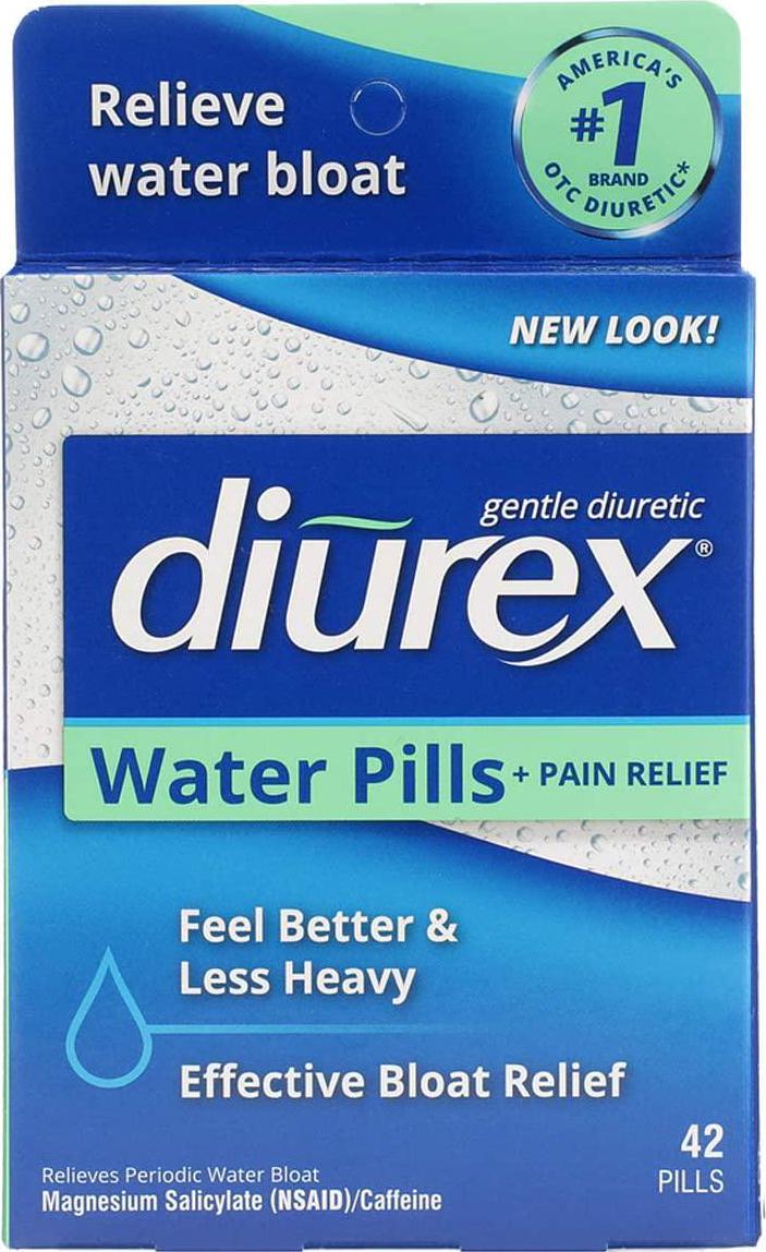 Diurex Water Pills + Pain Relief - Relieve Water Bloat, Cramps, and Fatigue - 42 Count