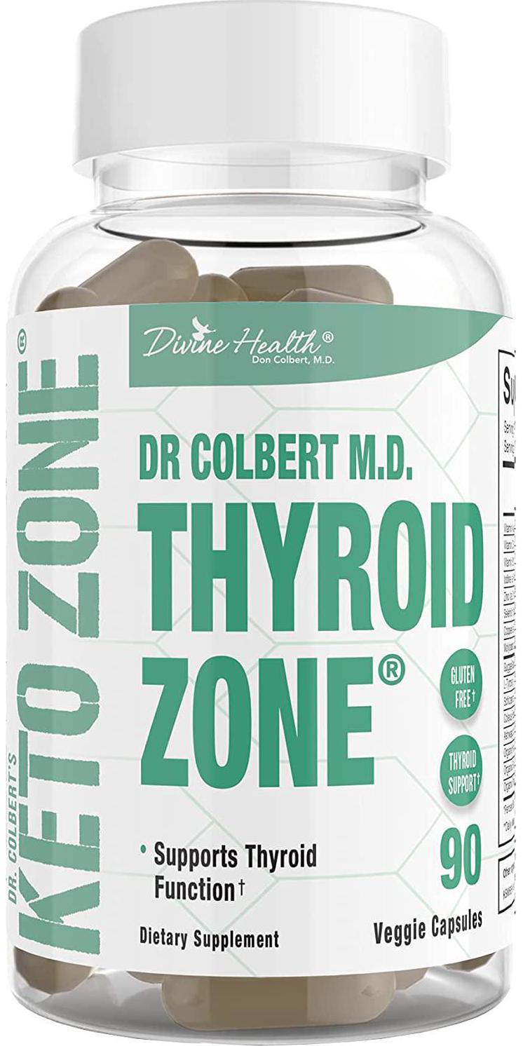 Divine Health Dr.Colbert's Thyroid Zone Vitamins A, D3 and B12 Optimal Thyroid Hormone Production