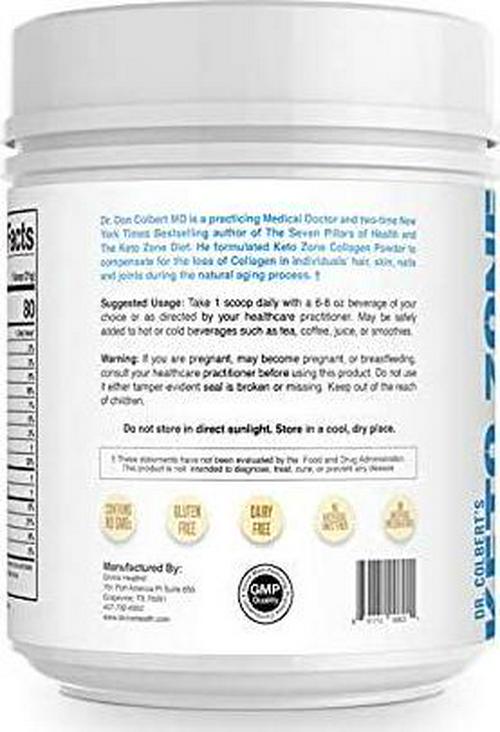 Divine Health - Dr. Colbert's Keto Zone Hydrolyzed Collagen Powder + Probiotics 30 Servings French Vanilla - 22.22 oz.