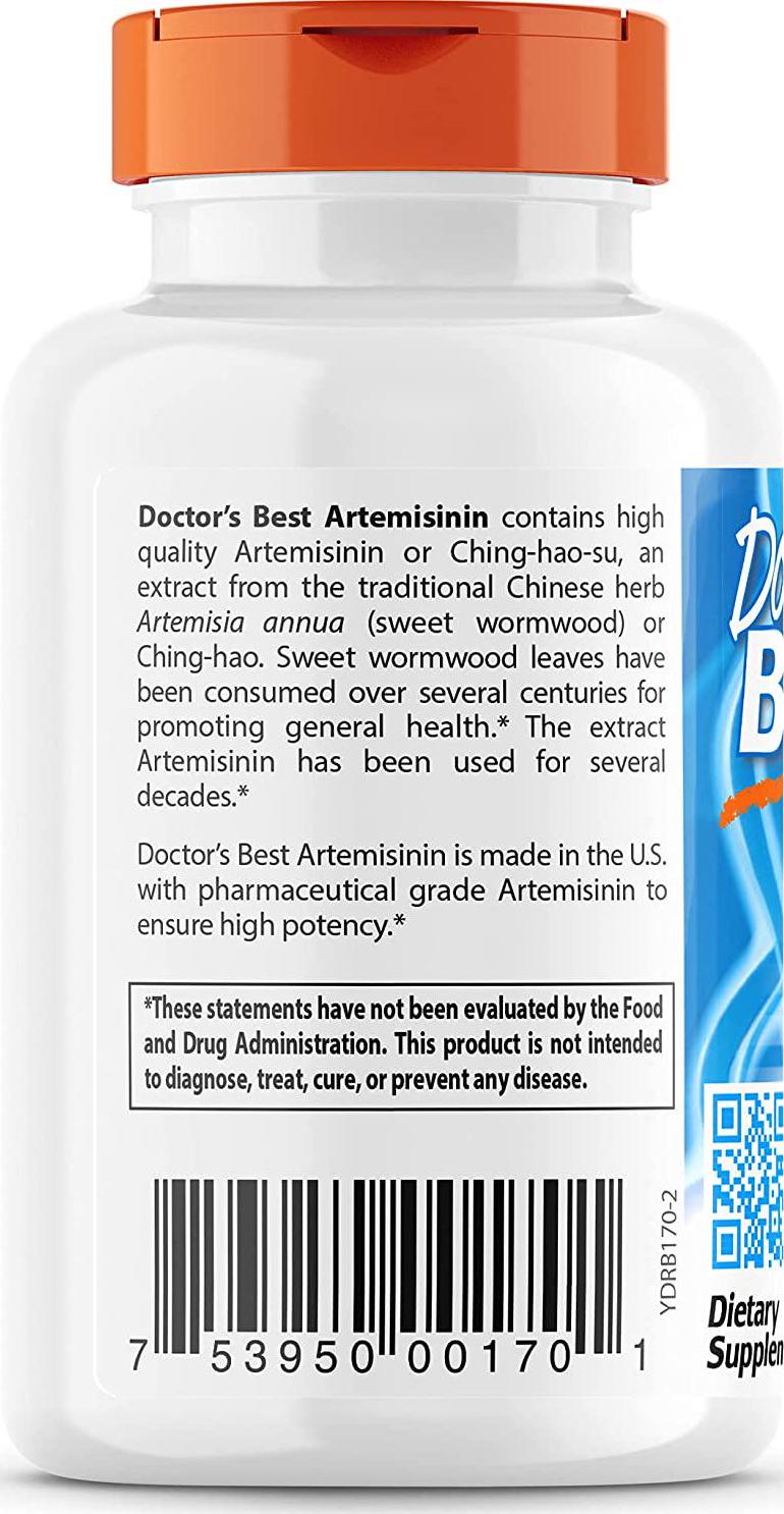 Doctor&#039;s Best Artemisinin, Non-GMO, Vegan, Gluten Free, 90 Veggie Caps