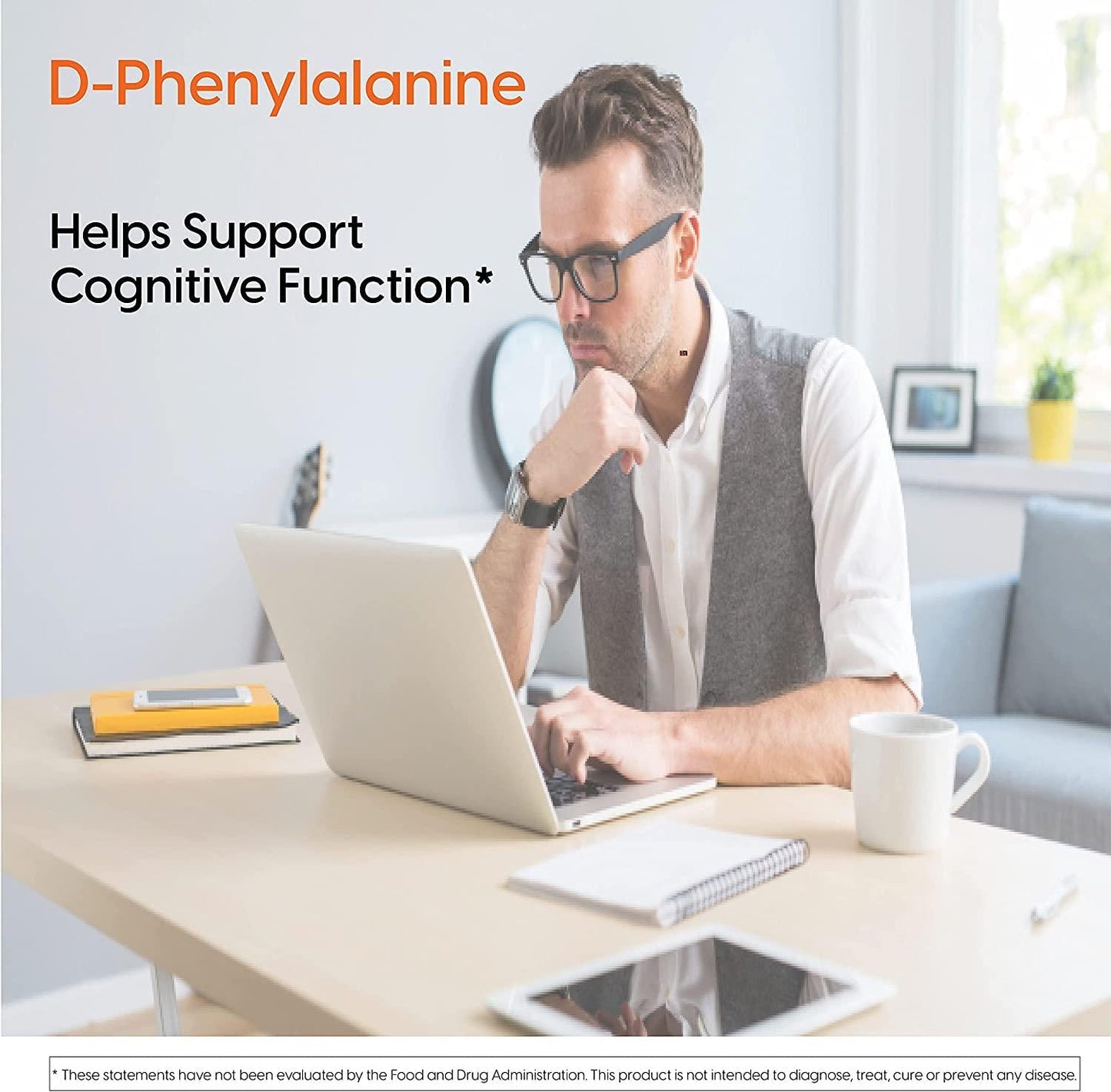 Doctor's Best D-Phenylalanine, Supports Mood, Nervous System, Non-GMO, Vegan, Gluten Free, 500 mg, 60 Veggie Caps