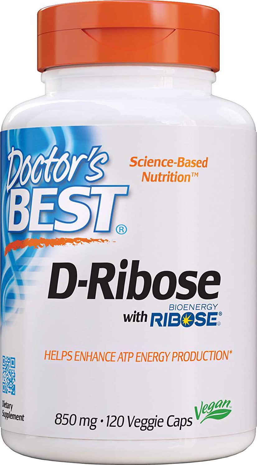 Doctor&#039;s Best D-Ribose with Bioenergy Ribose, Vegan, Energy Enhancement, 120 Veggie Caps, White (DRB-00193)