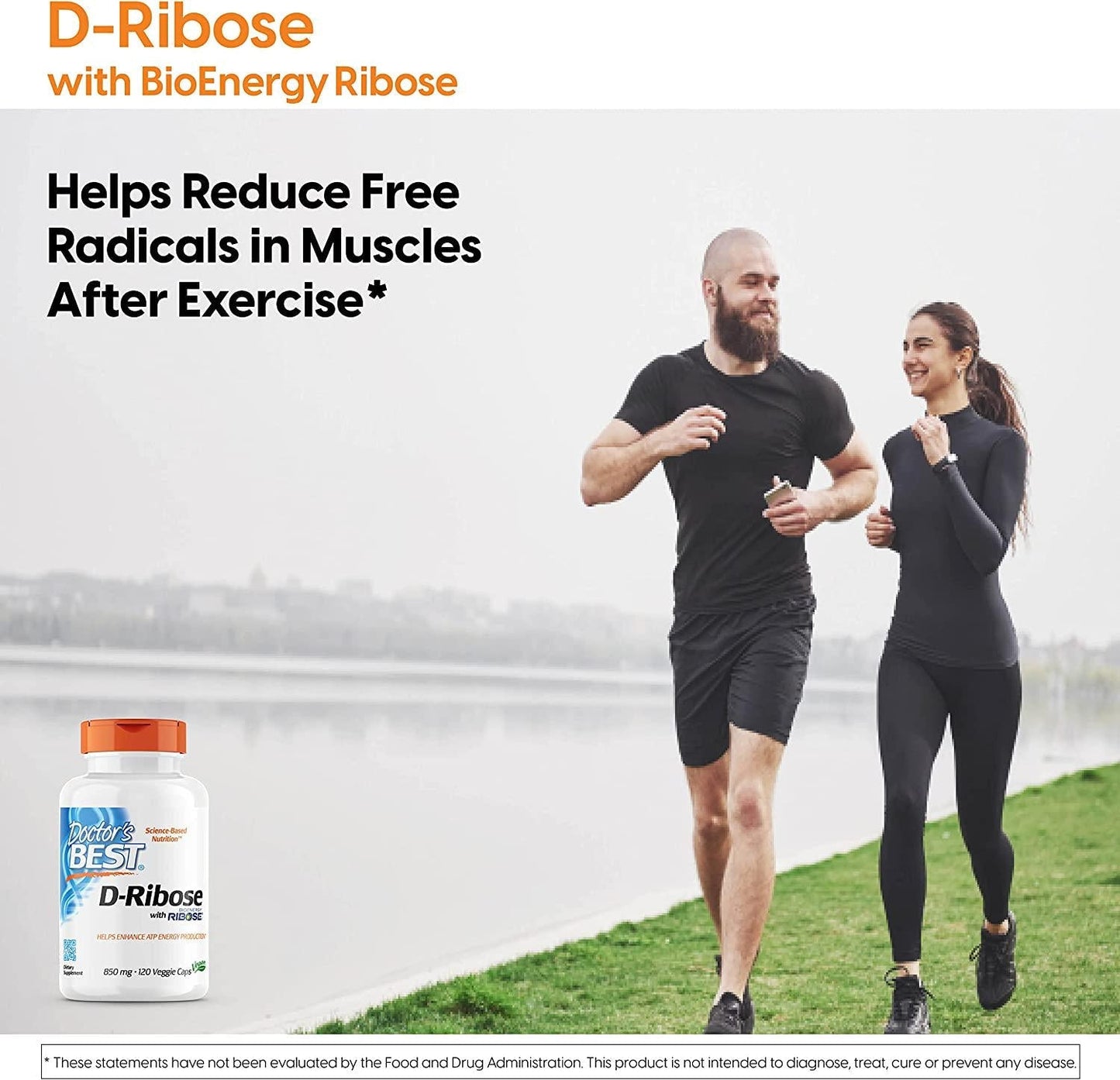 Doctor&#039;s Best D-Ribose with Bioenergy Ribose, Vegan, Energy Enhancement, 120 Veggie Caps, White (DRB-00193)