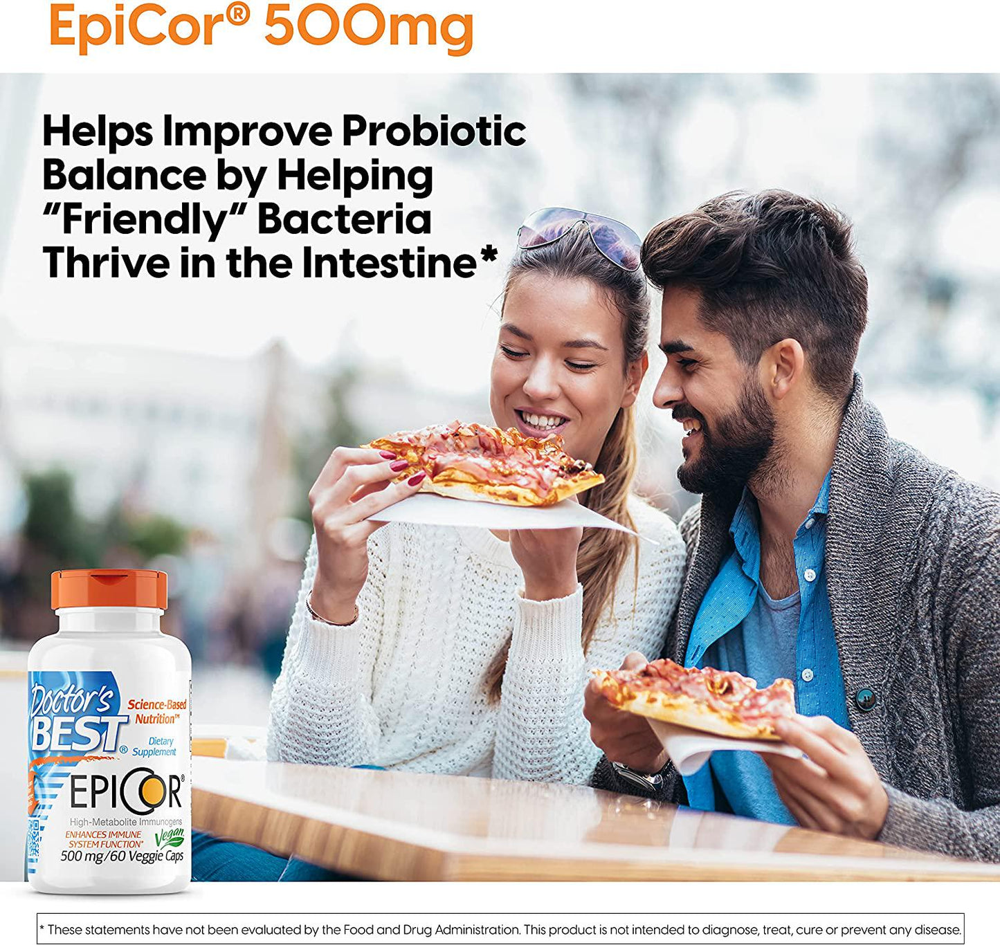 Doctor&#039;s Best Epicor, Immune Health Defense, Non-GMO, Vegan, Gluten Free, 500 Mg, 60 VC (DRB-00177)