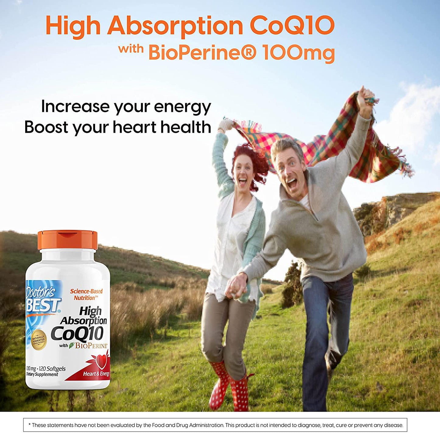 Doctor's Best High Absorption CoQ10 with BioPerine, Gluten Free, Naturally Fermented, Heart Health, Energy Production, 100 mg, 120 Count