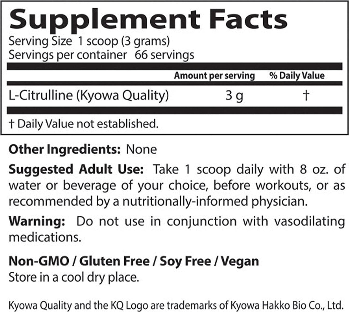 Doctor's Best L-Citrulline Powder - Non-GMO, Vegan, Gluten & Soy Free - 200g