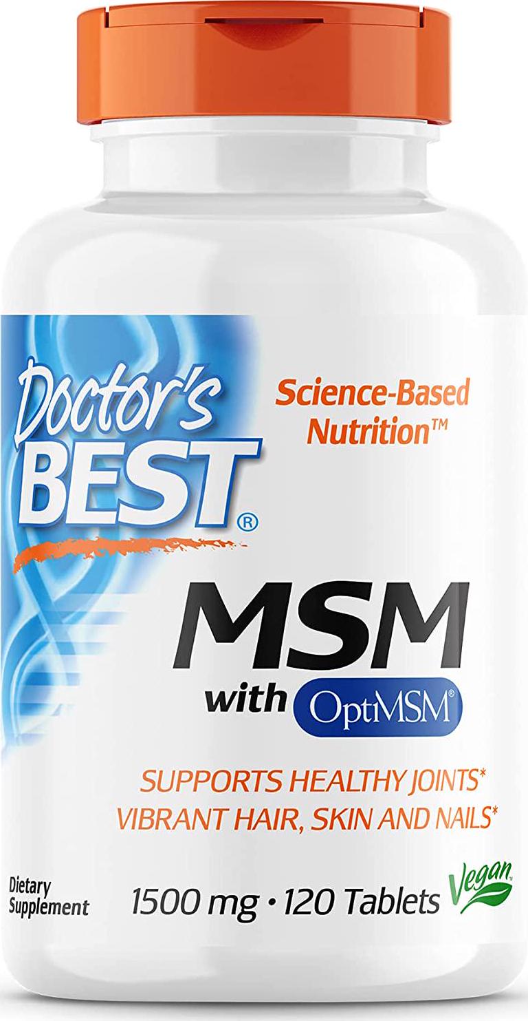 Doctor&#039;s Best MSM with OptiMSM, Non-GMO, Gluten Free, Joint Support, 1500 mg, 120 Tablets (DRB-00097)