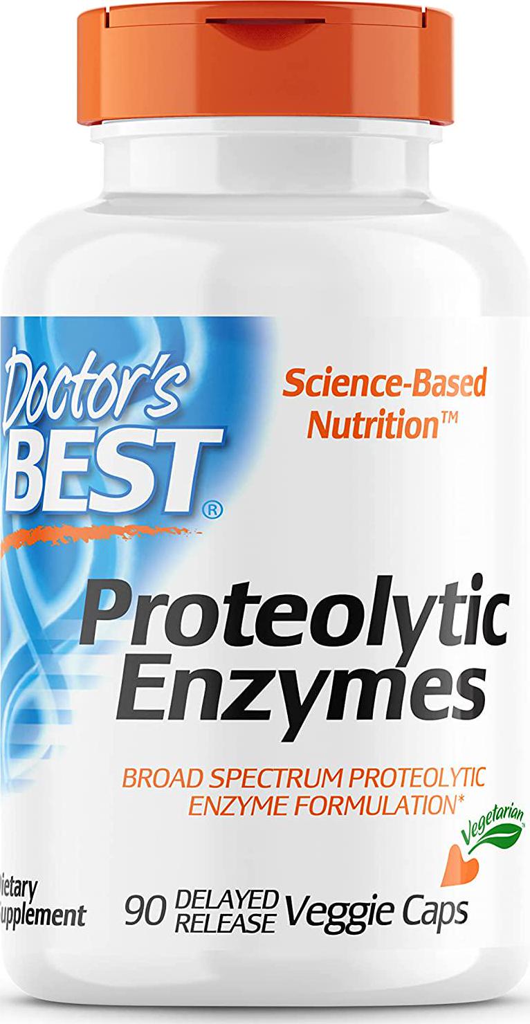 Doctor&#039;s Best Proteolytic enzymes, Digestion, Muscle, Joint, Non-GMO, Gluten Free, Vegetarian, 90 Veggie Caps