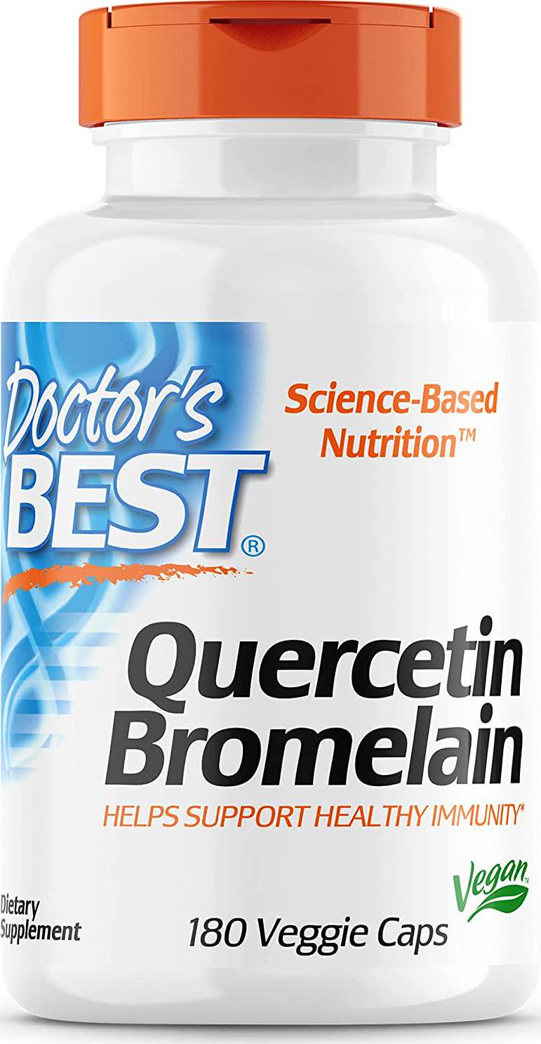 Doctor's Best Quercetin Bromelain, Non-GMO, Vegan, Gluten Free, Soy Free, Immune Support, 180 Veggie Caps