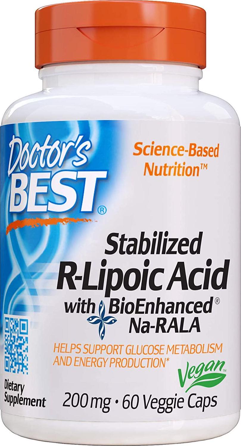 Doctor&#039;s Best Stabilized R-Lipoic Acid, 200mg/60 Count