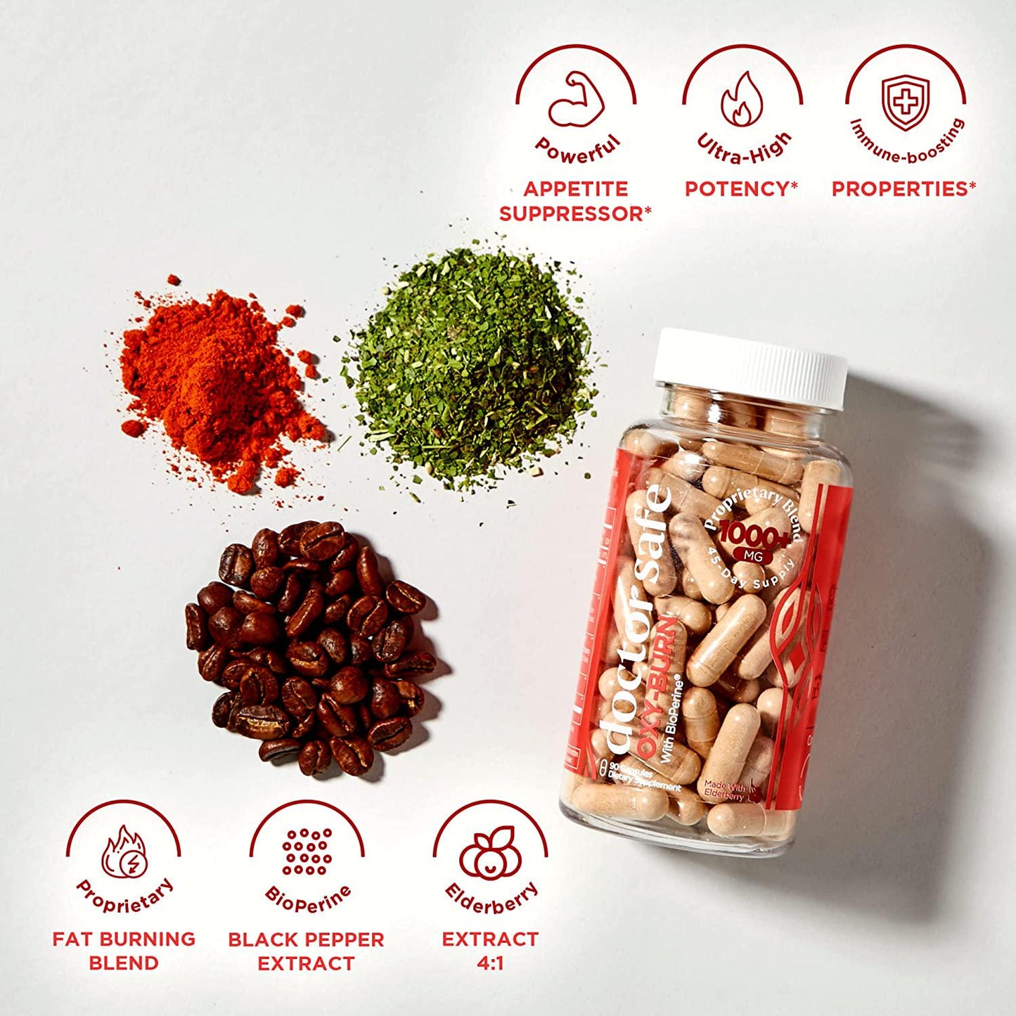 Doctor Safe Weight Loss Pills for Women and Men, Fat Burner and Appetite Suppressant for Weight Loss and Energy Support 1000 mg - 45 Days Supply