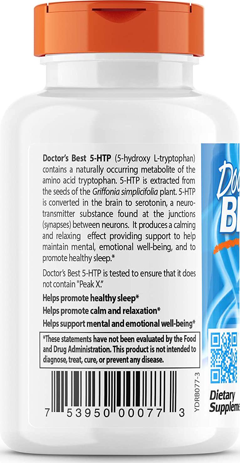 Doctor's Best 5-Htp Non-GMO, Vegan, Gluten Free, Soy Free, 100 Mg, 60 Veggie Caps