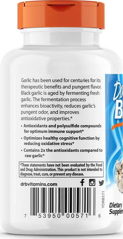 Doctor's Best Black Garlic Extract ABG10+ 250mg Supports Healthy Blood Pressure Cholesterol Boost Immunity Potent Antioxidant, 60 Count