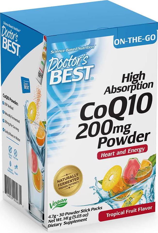 Doctor's Best Coq10 200mg Powder 30 Stick Packs, 4.7 Gram